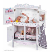 Dřevěná šatní skříň pro panenky s hracím centrem a doplňky DeCuevas - SKY