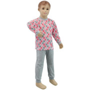 Bavlněné pyžamo srdíčka růžovo-šedé Esito Vel. 86 - 122