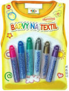 Barvy na textil třpytivé 6 ks 