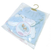 Obleček pro panenku miminko New Born velikosti 35-36 cm Llorens 4dílný modrý