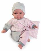 Realistická panenka miminko se zvuky a měkkým látkovým tělem Toneta 70331 Antonio Juan 