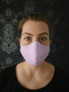 Látková respirační rouška - maska dvouvrstvá s kapsou lila