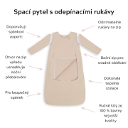 Celoroční spací pytel s odepínacími rukávy Sleepee
