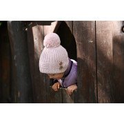 Čepice pletená bambule knoflíky Outlast ® Sv. růžová