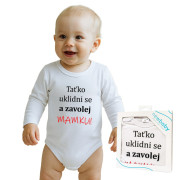 Body s potiskem New Baby a zavolej MAMKU! - dárkové balení 