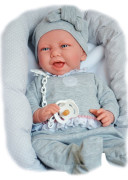 CARLA 33228 Antonio Juan - realistická panenka miminko s látkovým tělem - 42 cm