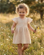 Kojenecké mušelínové šaty beige New Baby