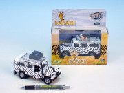 Auto Land Rover safari kov 14cm na baterie 3xLR41 na zpětné natažení se světlem