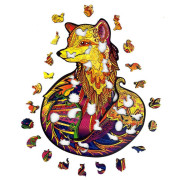 Dřevěné barevné puzzle - Tajemná liška