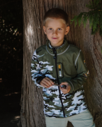 Fleecová mikina dětská Maskáč khaki Wamu