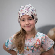 Jarní čepice Violet flowers Cream - smetanová Esito