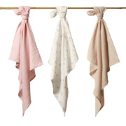 Mušelínové - super měkké plenky, 3 ks 70x70 cm Pudrová Flowers