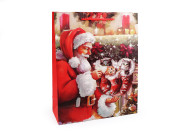 Vánoční dárková taška s glitry 32 x 26 x 10 cm Santa 4