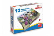 Kostky kubus Mickey a Minnie Disney dřevo 12 ks