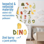 Nástěnné samolepky do dětského pokoje, Dino Numbers Sipo