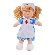 Látková panenka zdravotní sestřička Nancy 28 cm Bigjigs Toys