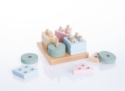 Třídíme tvary IV - dřevěná skládačka 17 dílů Pastel Cubika