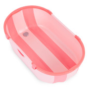 Dětská skládací cestovní vanička s odtokem růžová