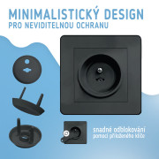 Ochranné kryty na elektrické zásuvky set 12 ks + 2x klíče Sipo