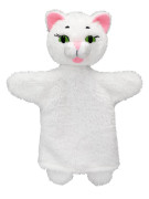 Kočička bílá 26 cm, maňásek