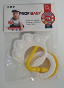 Kousátko medvědí tlapka s přívěsky silikon ŽLUTÁ