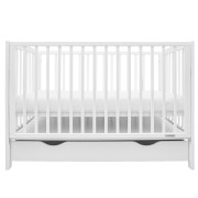 Dětská postýlka se stahovací bočnicí a šuplíkem bílá New Baby Lilly 