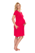 Těhotenská noční košile krátký rukáv Fuchsia