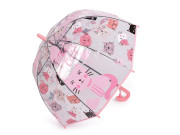 Dětský průhledný vystřelovací deštník kočky