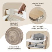 Dřevěná jídelní židlička Clipp & Clapp Zopa White - 2. JAKOST - VYBALENO