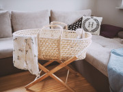 Mojžíšův košík pro miminko Corn Natural + matrace Basic Ahojbaby