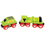 Zelená lokomotiva s tendrem + 3 koleje Bigjigs Rail