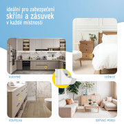 Magnetické zámky bílé na skříně a zásuvky sada 4 ks + 1x magnetický klíč Sipo