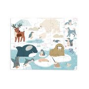 Puzzle dotykové senzorické Polární kruh s různými povrchy 20 ks Janod 