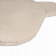 Mušelínový plochý polštář Teddy Bear Sleepee Love béžový se srdíčky