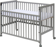 Dětská postýlka - Scarlett DOMINIK (borovice), stahovací bočnice - 120 x 60 cm - šedá