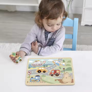 Puzzle se zvuky Dopravní prostředky Pastel