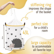 Koš na hračky bavlněný uzavíratelný 43 l Sipo