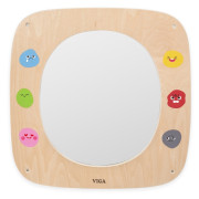 Dřevěný nástěnný panel - zrcadlo s výrazy Viga