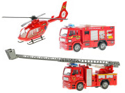 Sada auta hasiči CZ kovové na volný chod 3 ks