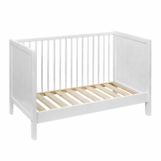 Postýlka dřevěná Mila 3 in 1 White Wood 120 x 60 cm Petite & Mars