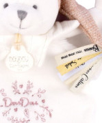 Dárková sada Plyšový muchláček medvídek s čepičkou růžový 25 cm Doudou