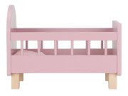 Postýlka pro panenky dřevěná s peřinkou Pink Little Dutch