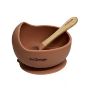 Silikonová miska s přísavkou a lžičkou Bo Jungle Terracotta