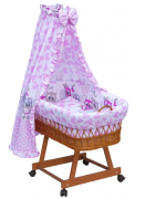 Proutěný košík na miminko s nebesy Scarlett Kulíšek - růžová