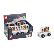 Dřevěné auto na tlačení Cross roads Janod Pickup šedé