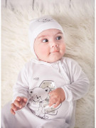 4-dílná kojenecká souprava v Eko krabičce Bobas Fashion Teddy bílá