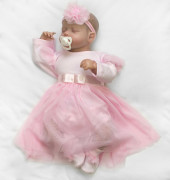 Luxusní 4D slavnostní sada oblečení pro miminko Girl růžová