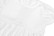 Luxusní šatičky s krajkou Sofia krátkým rukávek + čelenka 2D sada bílé