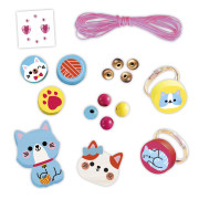 Kreativní sada Výroba šperků dřevěné korálky Kočičky 4 ks Janod Atelier