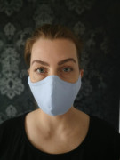 Látková respirační rouška - maska dvouvrstvá s kapsou modrá